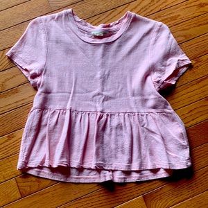 LA Hearts pink crop ruffle top